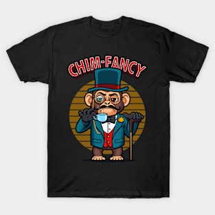 Funny Fancy Vintage Cute Tea Drinking Chimpanzee Original Funny Pun T-Shirt